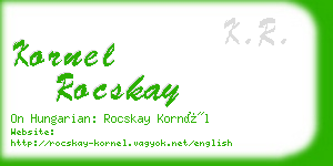 kornel rocskay business card